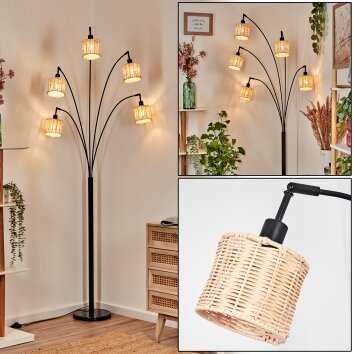 Cavaca Lámpara de pie Negro, 5 luces