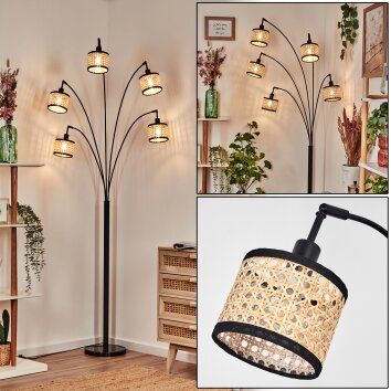 Ramila Lámpara de pie Negro, 5 luces