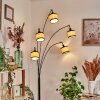 Chellas Lámpara de pie Cromo, Negro, 5 luces