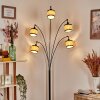 Chellas Lámpara de pie Cromo, Negro, 5 luces