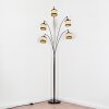 Chellas Lámpara de pie Cromo, Negro, 5 luces
