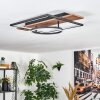 Pompu Plafones LED Marrón, Color madera, Negro, 1 luz