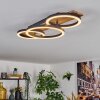 Cascada Plafones LED Marrón, Color madera, Negro, 1 luz