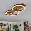 Cascada Plafones LED Marrón, Color madera, Negro, 1 luz