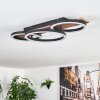 Cascada Plafones LED Marrón, Color madera, Negro, 1 luz