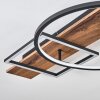 Pompu Plafones LED Marrón, Color madera, Negro, 1 luz