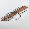Pompu Plafones LED Marrón, Color madera, Negro, 1 luz