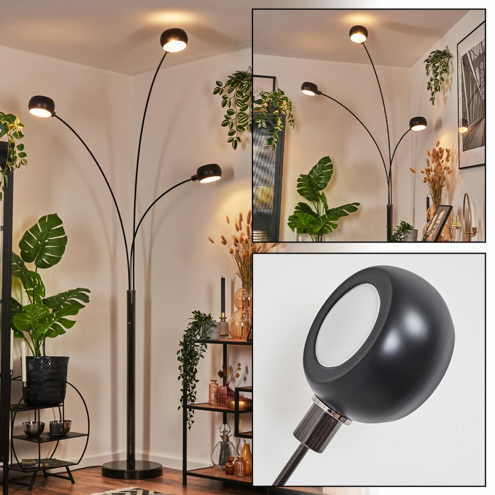 Nikkala Lámpara de pie Cromo, Negro, 3 luces main product photo