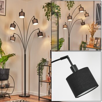 Bassagoda Lámpara de pie Negro, 5 luces