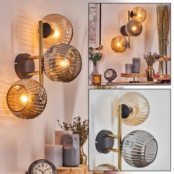 Ripoll Luminarias esféricas, Apliques dorado, Negro, 3 luces