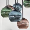 Koyoto Plafones, Luminarias esféricas 57 cm Azul, Verde, Color cobre, 9 luces