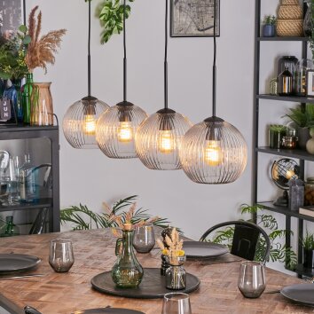 Koyoto Lámparas suspendidas, Luminarias esféricas, Lámparas colgantes Transparente, 4 luces