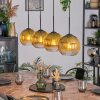 Koyoto Lámparas suspendidas, Luminarias esféricas, Lámparas colgantes dorado, Transparente, 4 luces