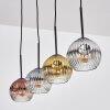 Ripoll Lámparas suspendidas, Luminarias esféricas, Lámparas colgantes dorado, Transparente, Color cobre, Ahumado, 4 luces