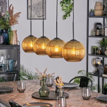 Koyoto Lámparas suspendidas, Luminarias esféricas, Lámparas colgantes dorado, 4 luces