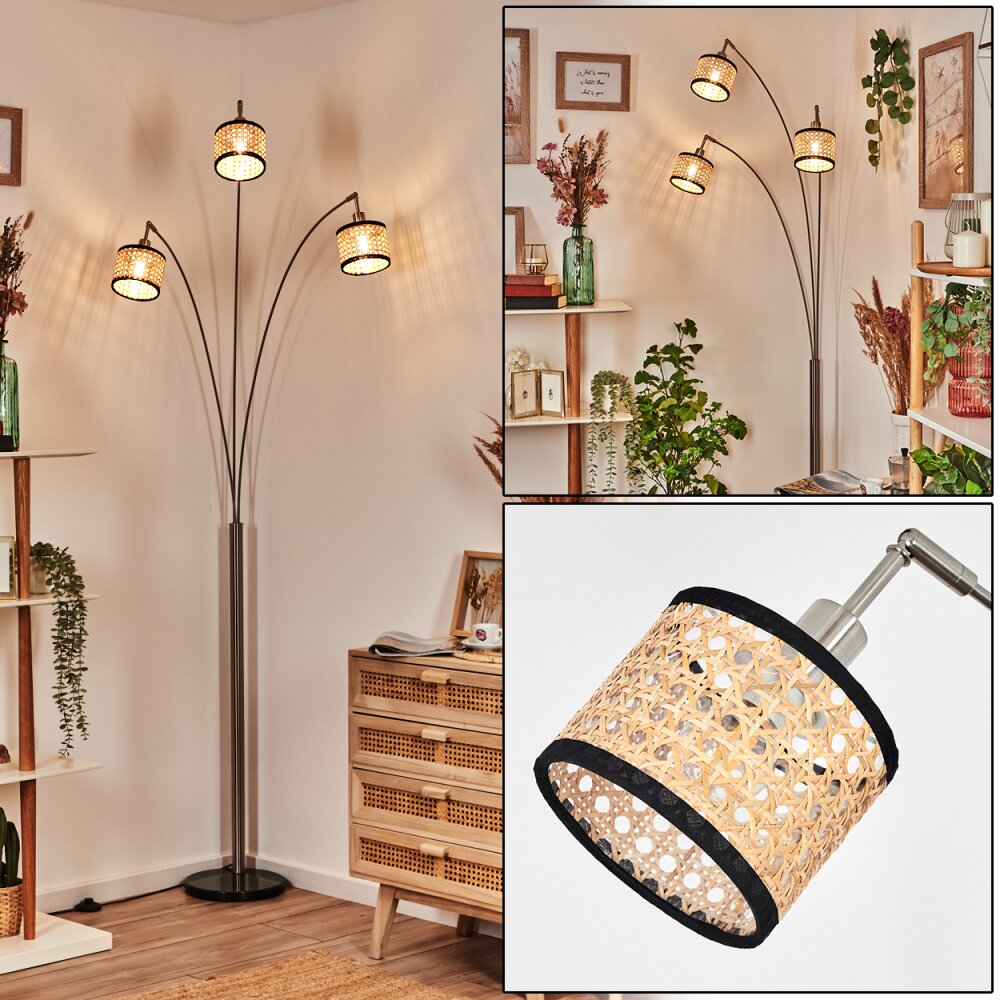 Ramila Lámpara de pie Níquel-mate, Negro, 3 luces main product photo