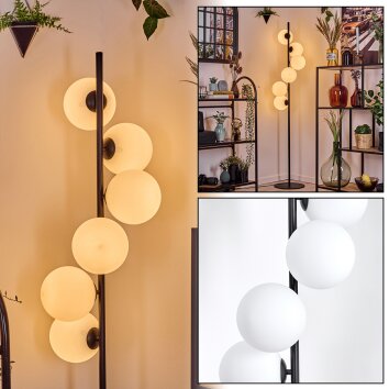 Gastor Lámpara de pie Blanca, 6 luces