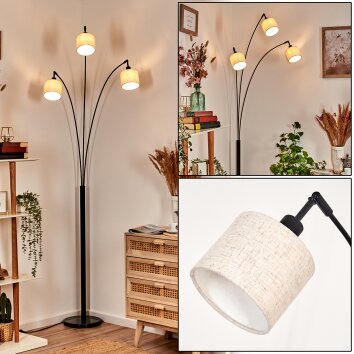 Bassagoda Lámpara de pie Negro, 3 luces