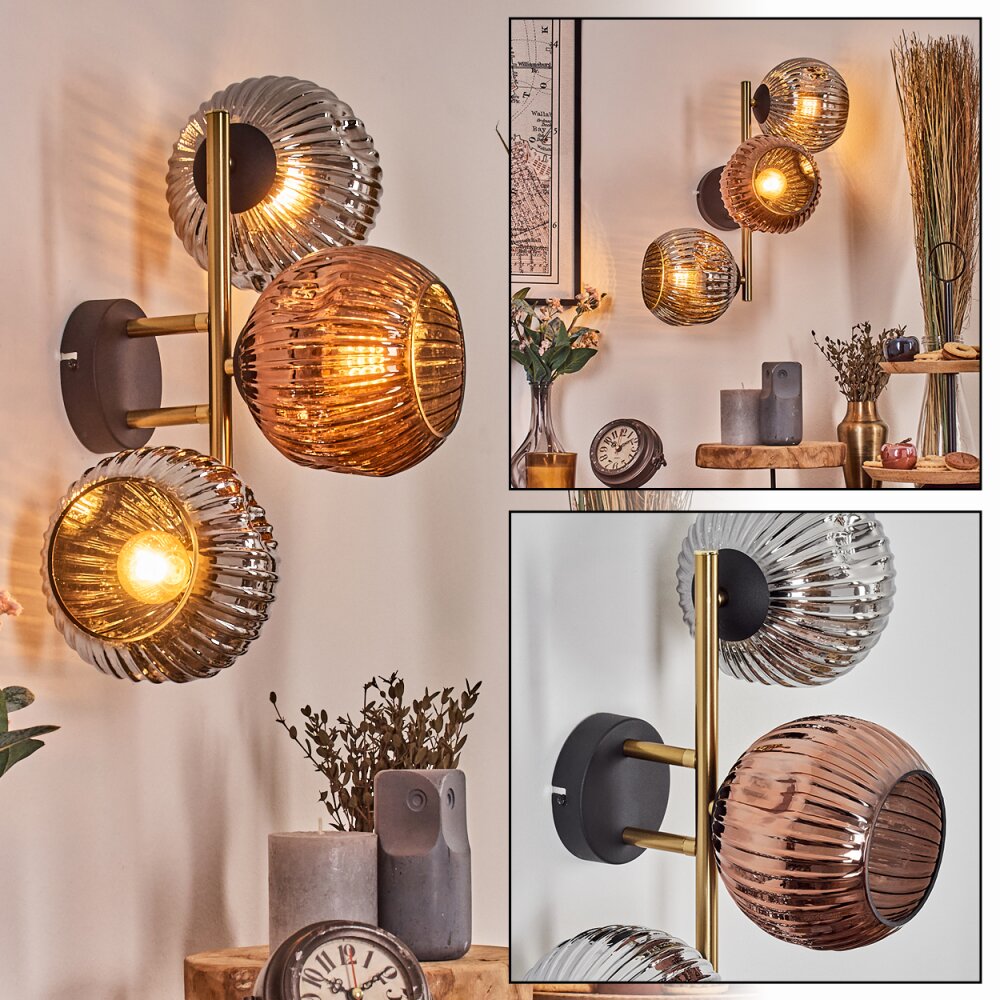 Ripoll Luminarias esféricas, Apliques dorado, Negro, 3 luces main product photo