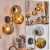 Ripoll Luminarias esféricas, Apliques dorado, Negro, 3 luces