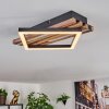 Ellekilde Plafones LED Marrón, Color madera, Negro, 1 luz