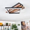 Ellekilde Plafones LED Marrón, Color madera, Negro, 1 luz