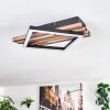 Ellekilde Plafones LED Marrón, Color madera, Negro, 1 luz