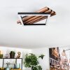 Ellekilde Plafones LED Marrón, Color madera, Negro, 1 luz