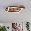 Ellekilde Plafones LED Marrón, Color madera, Negro, 1 luz