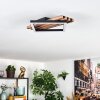 Ellekilde Plafones LED Marrón, Color madera, Negro, 1 luz