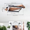 Ellekilde Plafones LED Marrón, Color madera, Negro, 1 luz