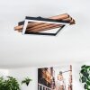 Ellekilde Plafones LED Marrón, Color madera, Negro, 1 luz
