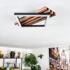 Ellekilde Plafones LED Marrón, Color madera, Negro, 1 luz