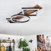 Cascada Plafones LED Marrón, Color madera, Negro, 1 luz