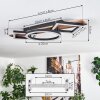 Cascada Plafones LED Marrón, Color madera, Negro, 1 luz