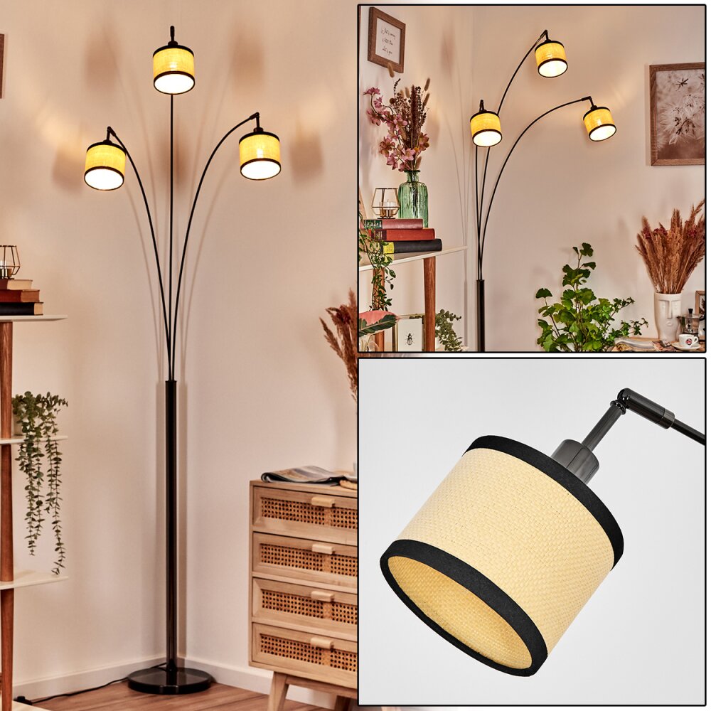 Chellas Lámpara de pie Cromo, Negro, 3 luces main product photo