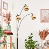 Chellas Lámpara de pie Cromo, Negro, 3 luces