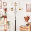 Chellas Lámpara de pie Cromo, Negro, 3 luces
