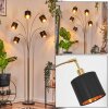 Alsen Lámpara de pie Latón, Negro, 5 luces