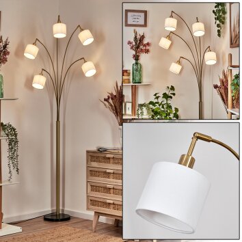 Bassagoda Lámpara de pie Latón, Negro, 5 luces