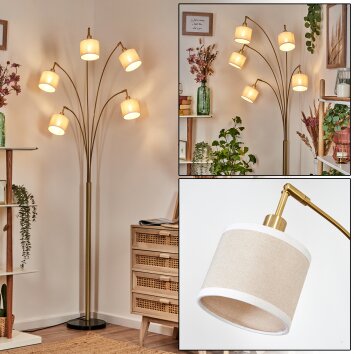 Bassagoda Lámpara de pie Latón, Negro, 5 luces
