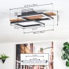 Narangera Plafones LED Marrón, Color madera, Negro, 1 luz