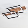 Narangera Plafones LED Marrón, Color madera, Negro, 1 luz