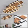 Narangera Plafones LED Marrón, Color madera, Negro, 1 luz