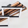 Ellekilde Plafones LED Marrón, Color madera, Negro, 2 luces