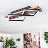 Ellekilde Plafones LED Marrón, Color madera, Negro, 2 luces