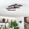 Ellekilde Plafones LED Marrón, Color madera, Negro, 2 luces