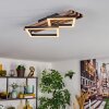 Ellekilde Plafones LED Marrón, Color madera, Negro, 1 luz