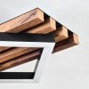 Ellekilde Plafones LED Marrón, Color madera, Negro, 1 luz