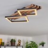 Ellekilde Plafones LED Marrón, Color madera, Negro, 1 luz